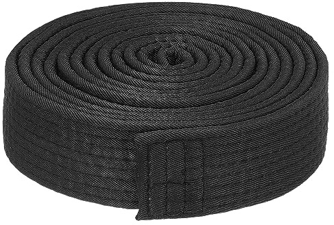 PATIKIL Taekwondo Farbe Rangliste Gürtel 1.5 x9.2Ft 2.8m Polyester Schwarz | Kampfsport Judo Karate Gürtel, Für Lehrpraxis