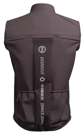 INBIKE Gilet de Cyclisme pour Homme Femme Veste de Cyclisme Sans Manches Coupe-vent Légère Gilet de Sport Respirant Imperméable Protection UV(BN_M)