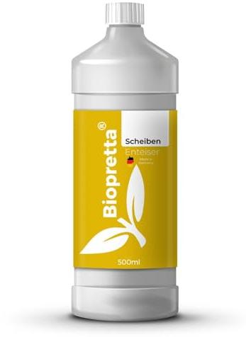 biopretta Scheibenenteiser für Autoscheibe Innen und Außen streifenfrei 500 ml Hochleistungsenteiser