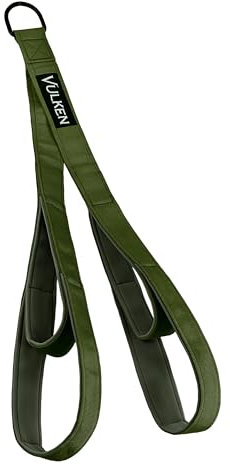 Vulken Attacco per cavo per tricipiti. 28,7 pollici e 55,9 cm, due lunghezze integrate in una corda tirante verso il basso. Cinghie di estensione per tricipiti, attrezzatura da palestra, verde