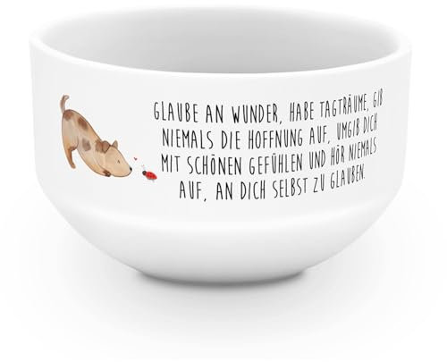 Mr. & Mrs. Panda frühstücksbowl Hund Marienkäfer - Geschenk, Suppenschüssel, Müsli Schalen, Positiv, Hunde, dessertschale, Sprüche, Mischlinghund, Zuversichtlich, Müslischüssel, Müslischale