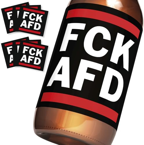 FCK AFD Sticker für Bier | 6 Bierflaschen Aufkleber gegen Rechts