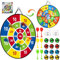 RXKFIGX Klett Dartscheibe Dart Brettspiel 66 cm Kinder Klett Dartscheibe Faltbares Doppelseitiges Wurfspiel mit 12 Bällen + 6 Darts Indoor Outdoor Spiele für Kinder Geschenke für ab 3 Jahre