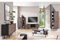 Wohnmöbel Set Wohnwand in Graphit mit braun 5-teilig | 1 Sideboard, 1 Highboard, 1 Lowboard, 1 Vitrinenschrank, 1 Couchtisch