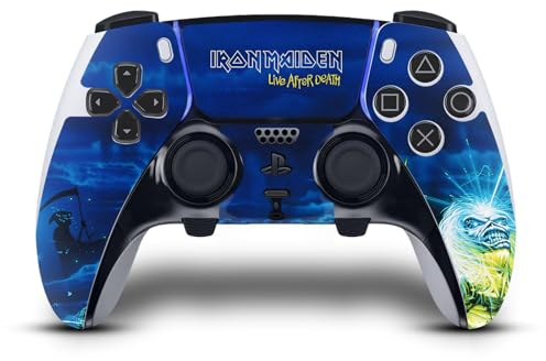 Head Case Designs Offizielle Iron Maiden Live After Death Grafik Kunst Vinyl Haut Gaming Aufkleber Abziehbild Abdeckung kompatibel mit Sony PlayStation 5 PS5 DualSense Edge Controller