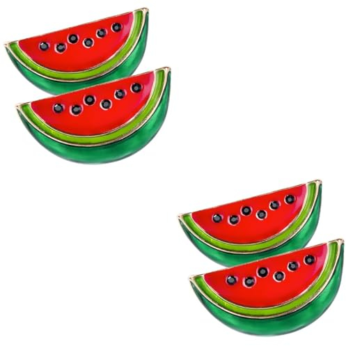 CALLARON 4 Pièces Broche Pastèque Broches Pastèque En Émail Palestine Bijoux De Fête Hawaïenne Fruits Nourriture Épinglette Foulards Châle Broche Cardigan Col Pull Clip