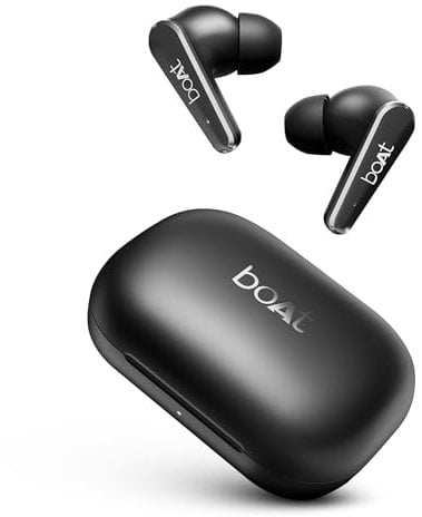 boAt Airdopes 280 ANC, Active Noise Cancellation(~32dB), 60Hrs Battery, 13mm Drivers, 4Mics ENx, Fast Charge, IPX5, v5.3 Bluetooth Earbuds, TWS Ear Buds Wireless Earphones with mic (Active Black)
