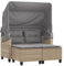 KOIECETA Gartensofa 2-Sitzer mit Dach Hockern Outdoor Sofa Gartenmöbel Garten Lounge Set Terrasse Terrassenmöbel Zweisitzer Poly Rattan Beige