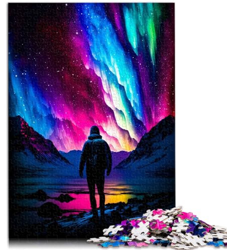 Jigsaw Puzzles For Northern lights Adults 1000 Pieces Puzzle Wooden Jigsaw Puzzle Fun at Home Activities, Birthday Present,Travel Gifts, 1000pcs（50x75cm）