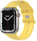 EAZY CASE Sport Armband kompatibel mit Apple Watch 42mm 44mm 45mm 46mm 49mm verstellbares Ersatzarmband aus Silikon Sport Loop für Apple Watch Serie 10 9 8 7 6 5 4 3 2 1 SE Ultra für Damen Herren Gelb