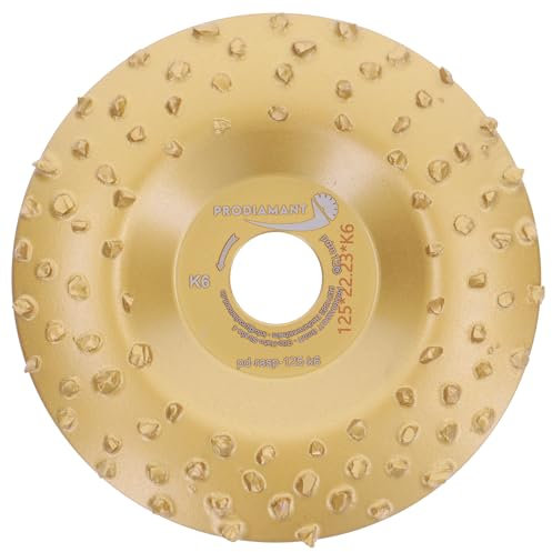 PRODIAMANT Raspelscheibe Ø125 mm K6 – Wolframcarbid-beschichtete Schleifscheibe für Winkelschleifer, sehr grob, ideal zum Schleifen, Formen und Klauenpflege