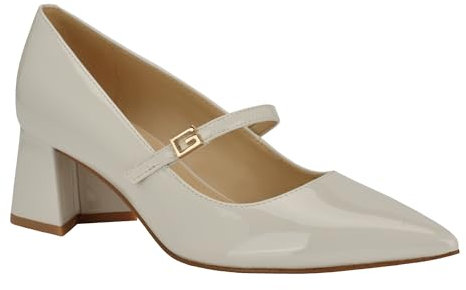 GUESS Women's Zands Pump, Ivory Patent 150, 5 UK