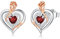 LAVUMO Boucles d'oreilles Femme Argent 925, Hypoallergéniques Coeur de Rose Boucles d'oreilles, Pierre Naissance Bijoux Femme Cadeaux épouse mère Noël Saint-Valentin Anniversaire Fête Mères