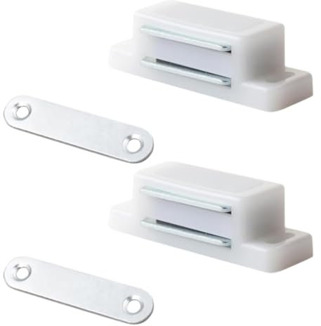 2 Stück Magnetschnäpper Stark Türmagnet Magnetverschluss Schrank Magnet Magnetschnäpper Magnet Türschließer Magnet Schranktür Balkontürschnapper Für Möbel Schließfächer Schranktüren (Weiss)