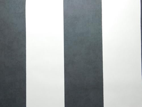 WPE® AS Creation Textured Black and White Vinyl Stripe Wallpaper - Modern Striped Wall Covering for Living Room, Bedroom, Accent Walls 358925