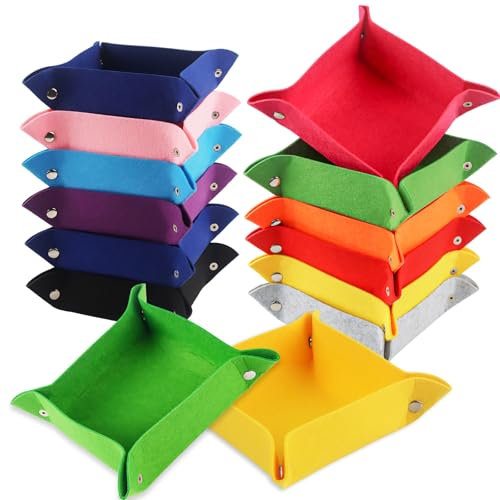 Clvsyh 12 Stück Puzzle Sortierer Schalen Filz, Stapelbare Sortiertabletts, Tragbare Puzzle-Sortierschale