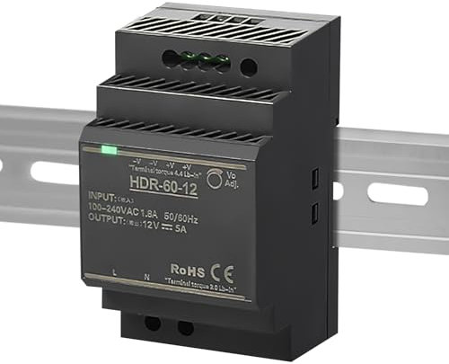 Hutschienen Alimentatore di rete 24 V: 24 VDC 60 W 2,5 A, HDR-60 – 24 guide DIN DIN per sistema di automazione industriale