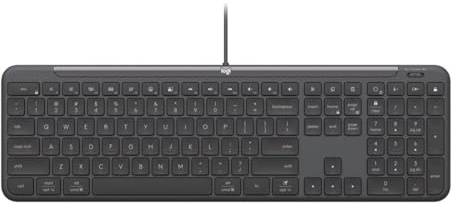 Logitech Signature Slim Wired K620 for Business, Tastatur in Standardgröße, Plug-and-Play USB-C, Notebook-ähnlich, Scissor-Switch-Tasten, Windows/Mac/Chrome/PC/Notebooks – Grafit - QWERTY