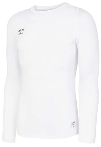 Umbro Mens Core Crew Neck Long-Sleeved Base Layer Top (S) (Brilliant White)