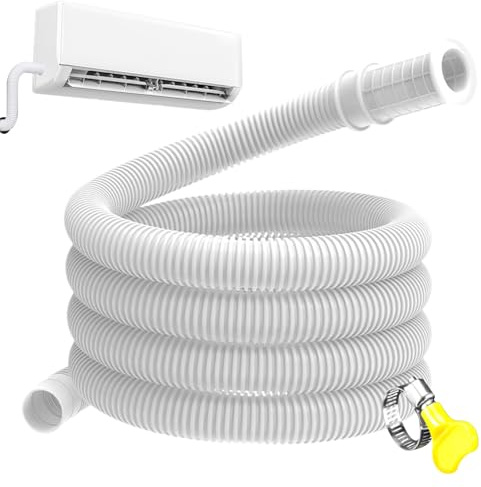 Tuyau de vidange pour climatisation, tuyau d'évacuation des eaux usées avec pince pour climatiseurs | Tuyau flexible pour l'évacuation de l'eau et le drainage des condensats pour climatiseurs split et