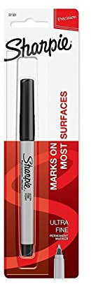 Sharpie Permanent Marker, Ultra Fine Point, Black, 2 Count