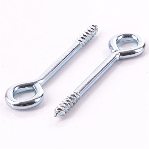 100x Zinc Plated 75mm Vine Eye Hooks