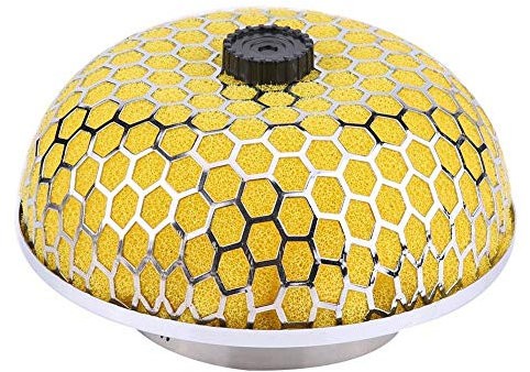 Universale Pulitore filtro di aspirazione 76mm Alto flusso Fungo per Auto(Giallo)