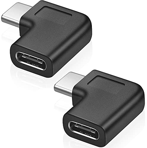 URWOOW USB Type-C Right Angle Adapter,2 Pack | 90 Degree, USB C Male to Female, Convertor Extension, For Laptop & Tablet & Mobile Phone