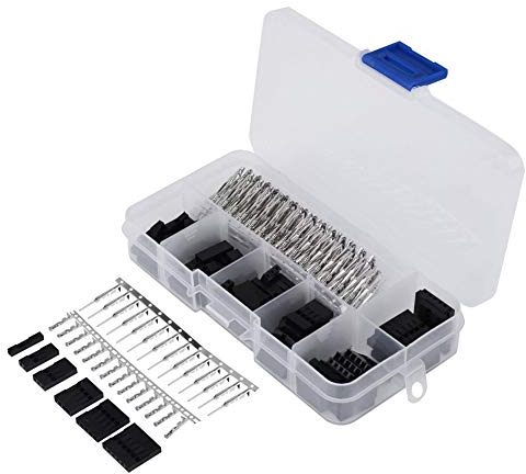 370pcs Jumper Wire Pin Connector Kit, Male Female Crimp Terminal,1-6 Pin Jumper Wire Housing Kit