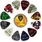 World Rhythm Púas de estaño y púas de guitarra (12 púas de guitarra de calibre mixto, 0,46 mm, 0,71 mm, 0,81 mm)