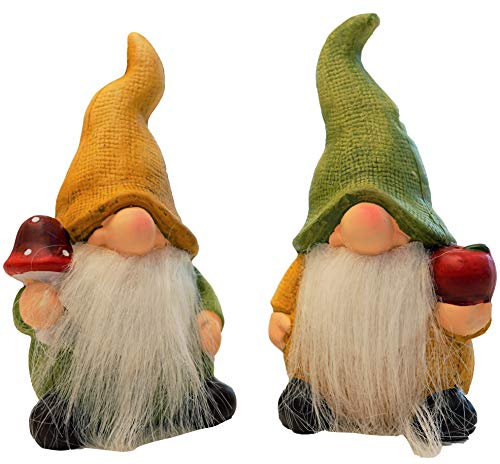 khevga Herbstdekoration Wichtel 2er Set aus Terracotta