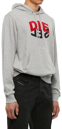 Diesel Herren S-GIRK-Hood-N1 Sweater Hoody Kapuzenshirt Grau (XL)
