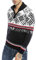 Redbridge Strickpullover für Herren Norweger Pullover Stehkragen Reißverschluss Navyblau XXL