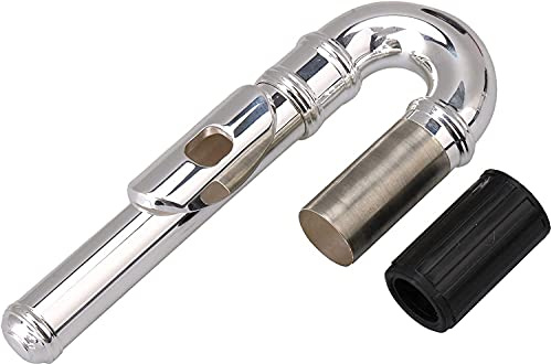 Jiayouy Silver Plated Flute Curved Head Joint Mouthpiece Replacement Woodwind Instrument Accessories