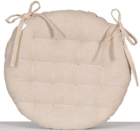 Atout Ciel Stuhlkissen, rund, zweifarbig, Durchmesser 40 cm, Beige
