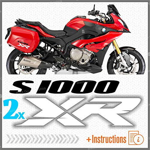 2 Aufkleber kompatibel mit Moto S1000XR S 1000 XR PEGATINA AUTOCOLLANT S1000 AUFKLEBER (schwarz-weiß)