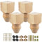 TCHOSUZ 12cm / 5 Zoll Holz Möbelfüße, 4er Set Klassisch Spindel Unlackiert Massivholz Tischbeine Kugelfüße mit M8 Bolzen & & T-Muttern DIY Ersatz für Sofa Bett Schrank Ottomane
