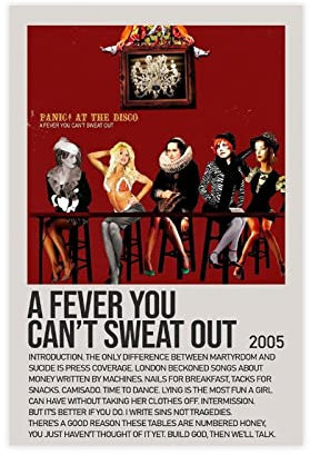 A Fever You Can't Sweat Out By Panic! At The Disco Singer Music Cover Poster 1 Leinwand Poster Schlafzimmer Dekor Sport Landschaft Büro Raum Dekor Geschenk Unframe:30x45cm