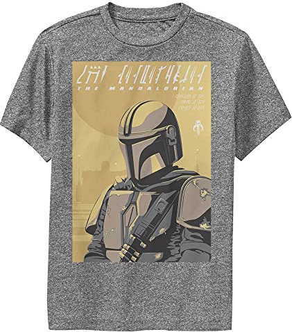 STAR WARS Mandalorianisches Poster für Jungen, Dunkelgrau meliert, M