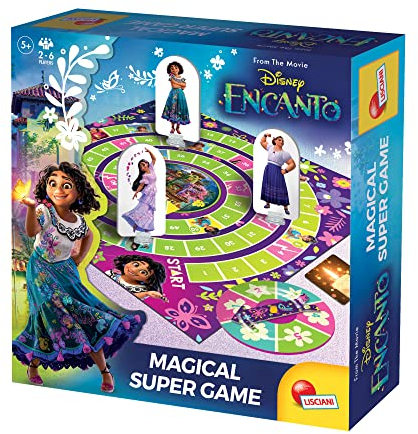 Lisciani - DISNEY ENCANTO - Magical Super Game – Spiele ab 4 Jahren – Brettspiel für 2 bis 6 Spieler – Mit Encanto-Motiven – Farbenfrohes Gesellschaftsspiel voller Magie und Spaß