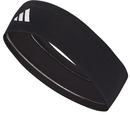 adidas Alphaskin Elastic Headband, Black/White/2, One Size