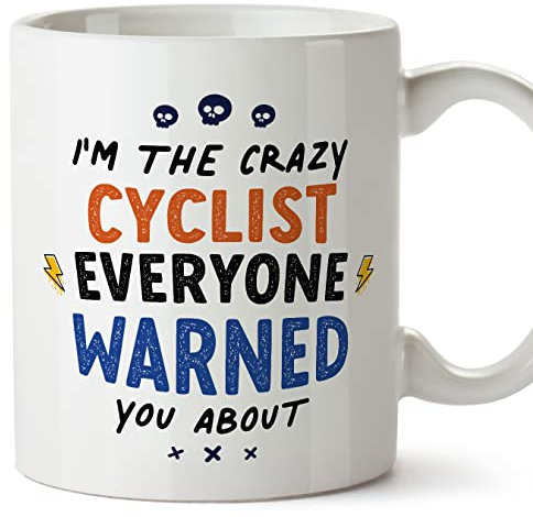 MUGFFINS Cyclist Mug - in English - Everyone Warned You About - Funny Gift for Colleagues - Ceramic 11oz Mug
