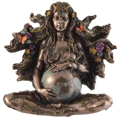 VOGLER Joh. Vogler GmbH Gaia Erdmutter sitzend mit Blumen und Schmetterlingen - bronziert/coloriert by Veronese