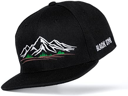 BLACK STAR Snapback Cap schwarz, Kappe Herren und Damen, Base Cap, Kappe in Schwarz, Snapback Cap Männer oder Frauen, Unisex Baseball Cap mit gestickten Logo, Herren Cap größenverstellbar (Schwarz)