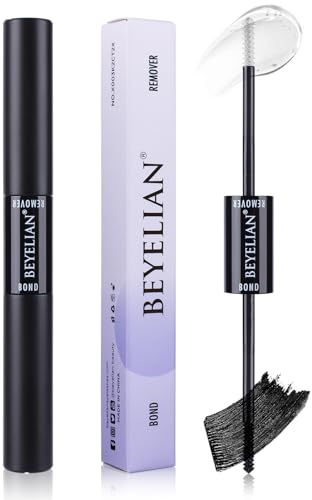 BEYELIAN Lash Bond and Remover, Cluster Lash Glue & Remover for Individual Lashes, Waterproof Mascara Wand Comfortable Lash Adhesive Super Strong Hold 48 Hours, Fast Removal Remover with No Residue
