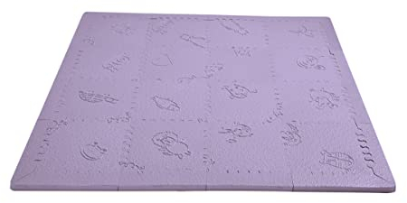 LuBabymats Mini Reise-Puzzlematte für Babys, extra Schaumstoffpolsterung (EVA), Maße: 110 x 110 cm, Lila