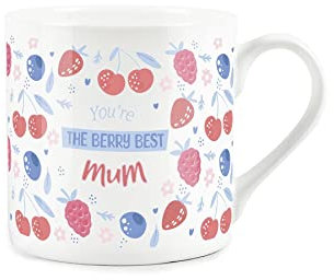 Purely Home Berry Best Mum Mug - Fine Bone China White Coffee/Tea Present Gift