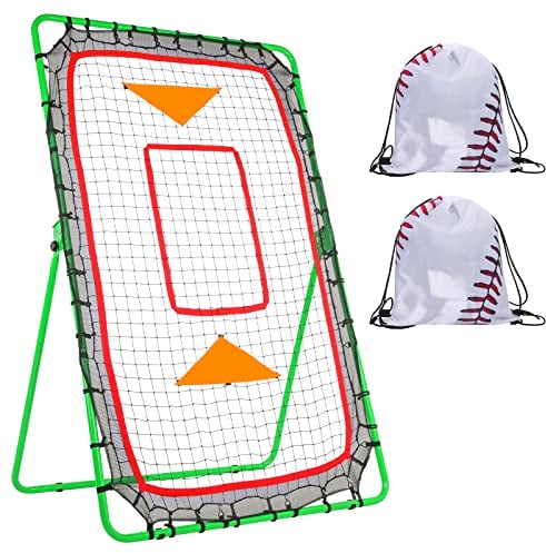YNSZAS [2+1] Pitch Back Rebounder Netz, 1,8 x 1,9 m, verstellbares Bounce Back Return Board Net für Baseball, Softball, Lacrosse, Volleyball, Tennis, Wurfpartner, Fangtrainer