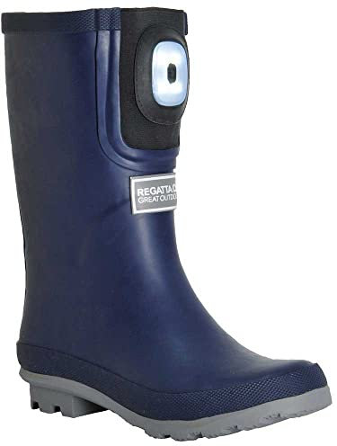 Regatta Childrens/Kids Fairweather Shine Brite Light Wellington Boots (12 UK Child) (Navy/Storm Grey)