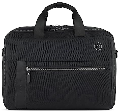 bugatti Nero Businesstasche mit 15“ Laptopfach, Herren- Aktentasche, groß, Schwarz